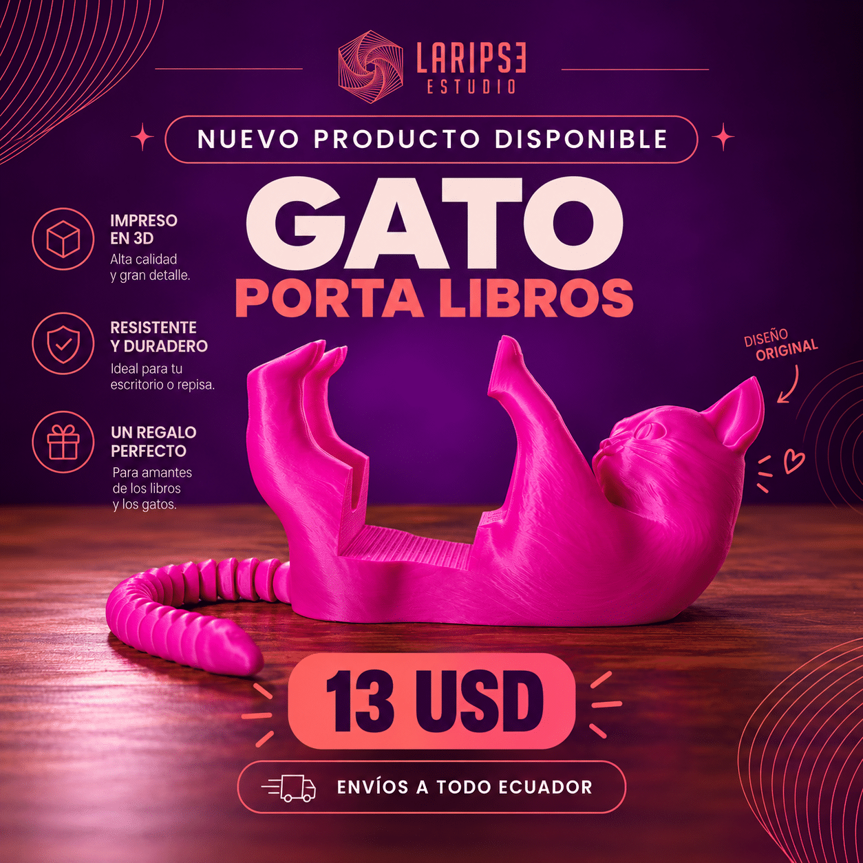 Gato Porta Libro Gato Portalibro